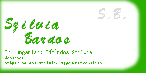 szilvia bardos business card